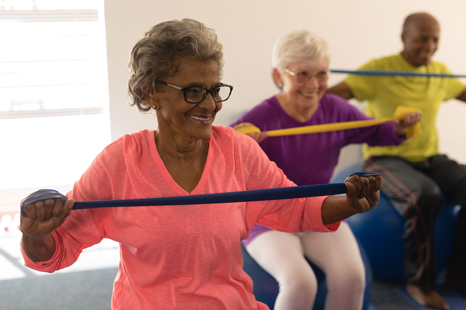 Residents taking part in an exercise class at Springwood Landing